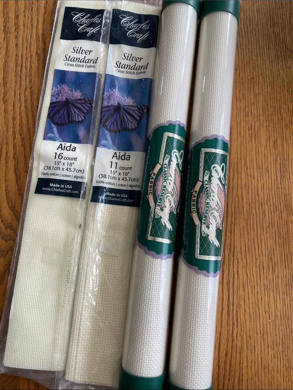 Charles Craft Aida Cross Stitch Fabric - Cream
